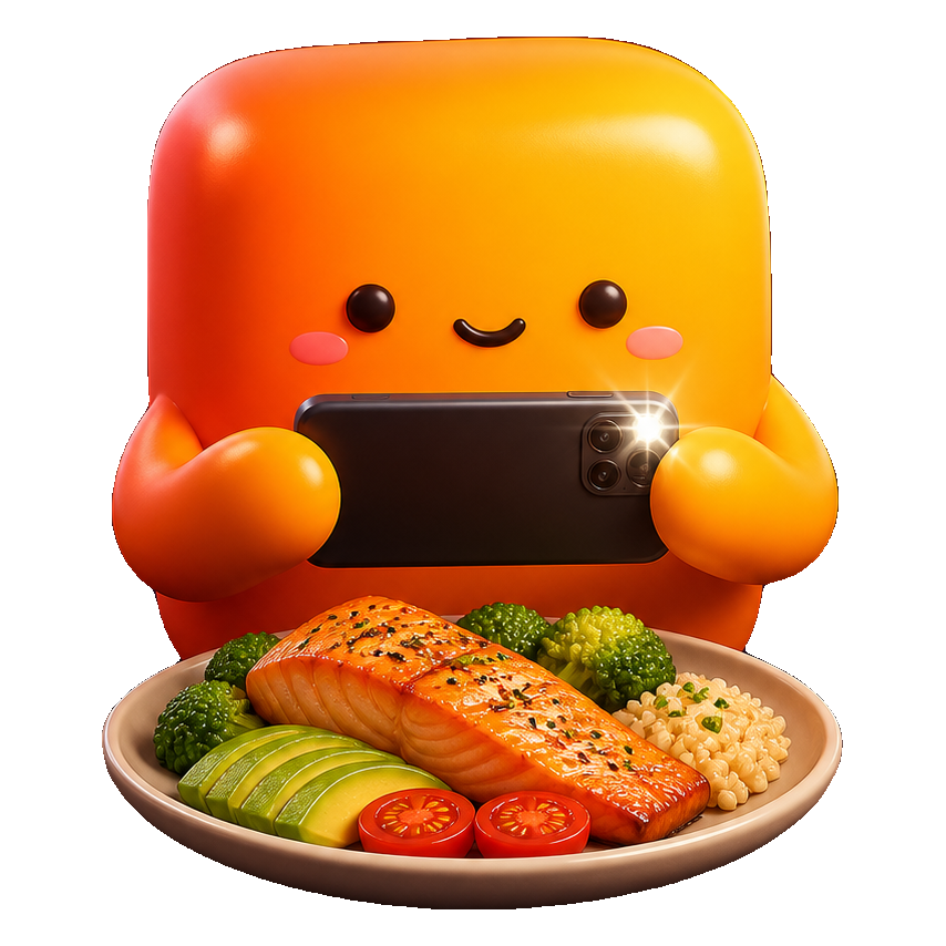 Kuby taking a photo of food
